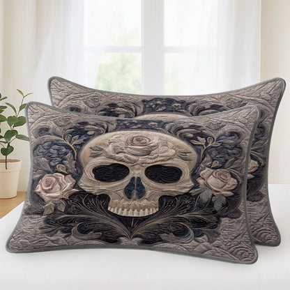 Shineful Quilt 3-Piece Set Rose of the Silent Skull