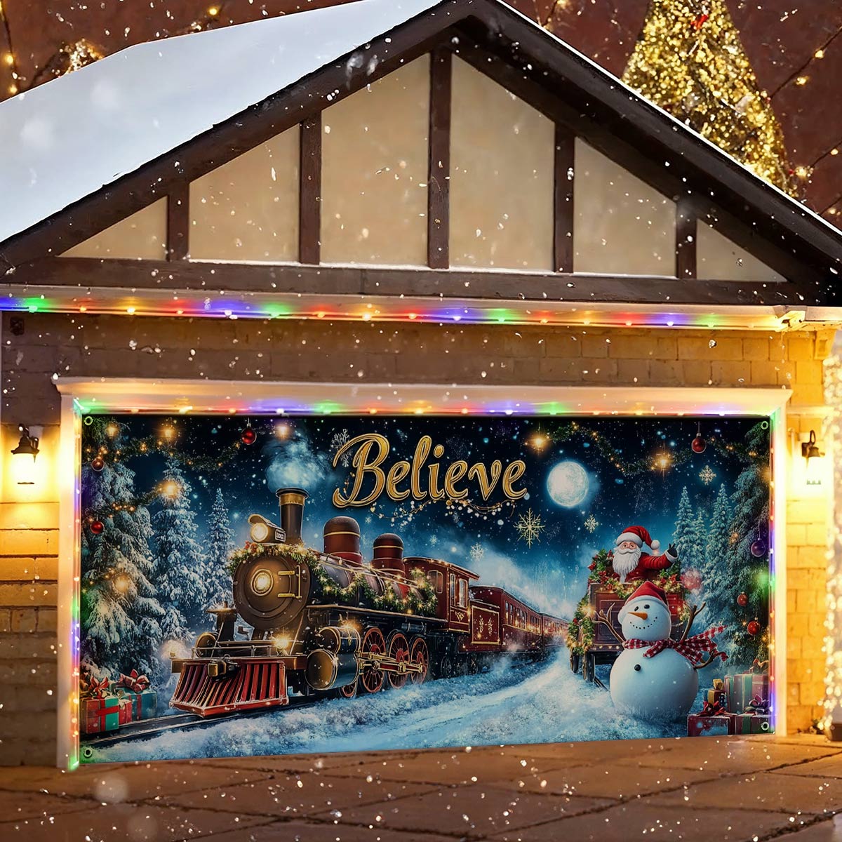 Shineful Garage Door Banner Decoration Winter Wonderland