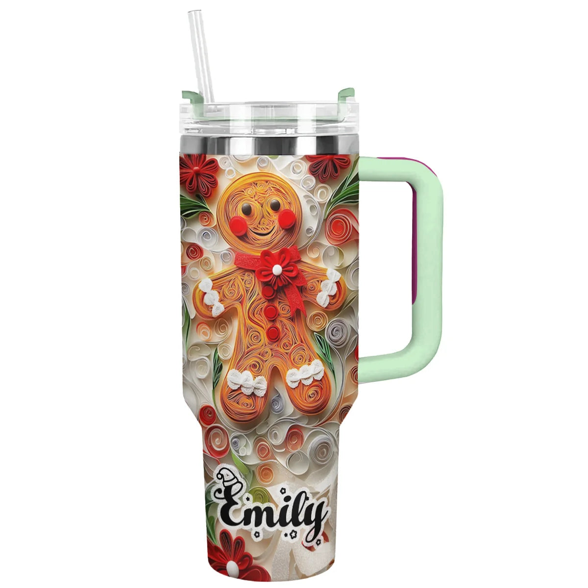 Shineful Tumbler Personalized Dashing Gingerbread Delight Christmas