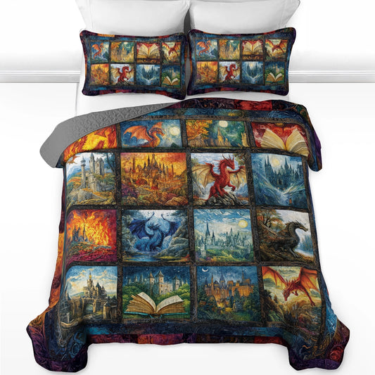 Shineful All Season Quilt 3-Piece Set Legend of Dragons