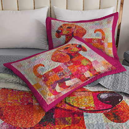 Shineful All Season Quilt 3-Piece Set Playful Puppy Patchwork