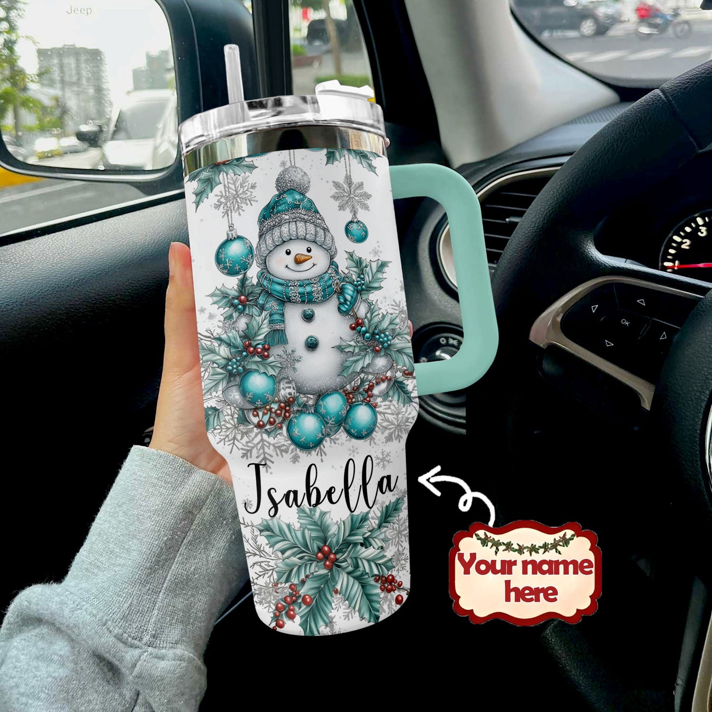 Shineful Tumbler Personalized Snowman