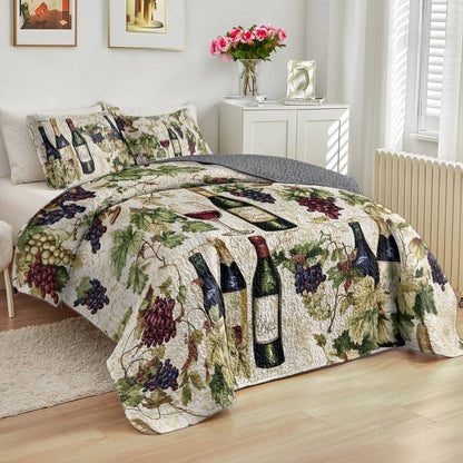 Shineful All Season Quilt 3-Piece Set Wine Dream