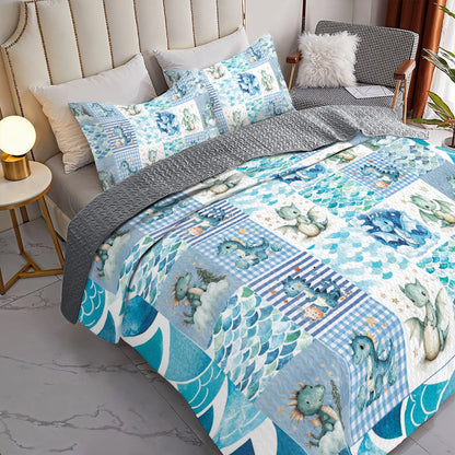 Shineful All Season Quilt 3-Piece Set - Baby Dragon Dreams