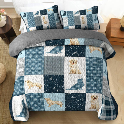 Shineful All Season Quilt 3-Piece Set Patchwork Golden