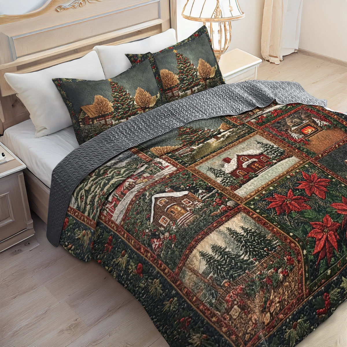 Shineful All Season Quilt 3-Piece Set - Holiday Homestead Christmas