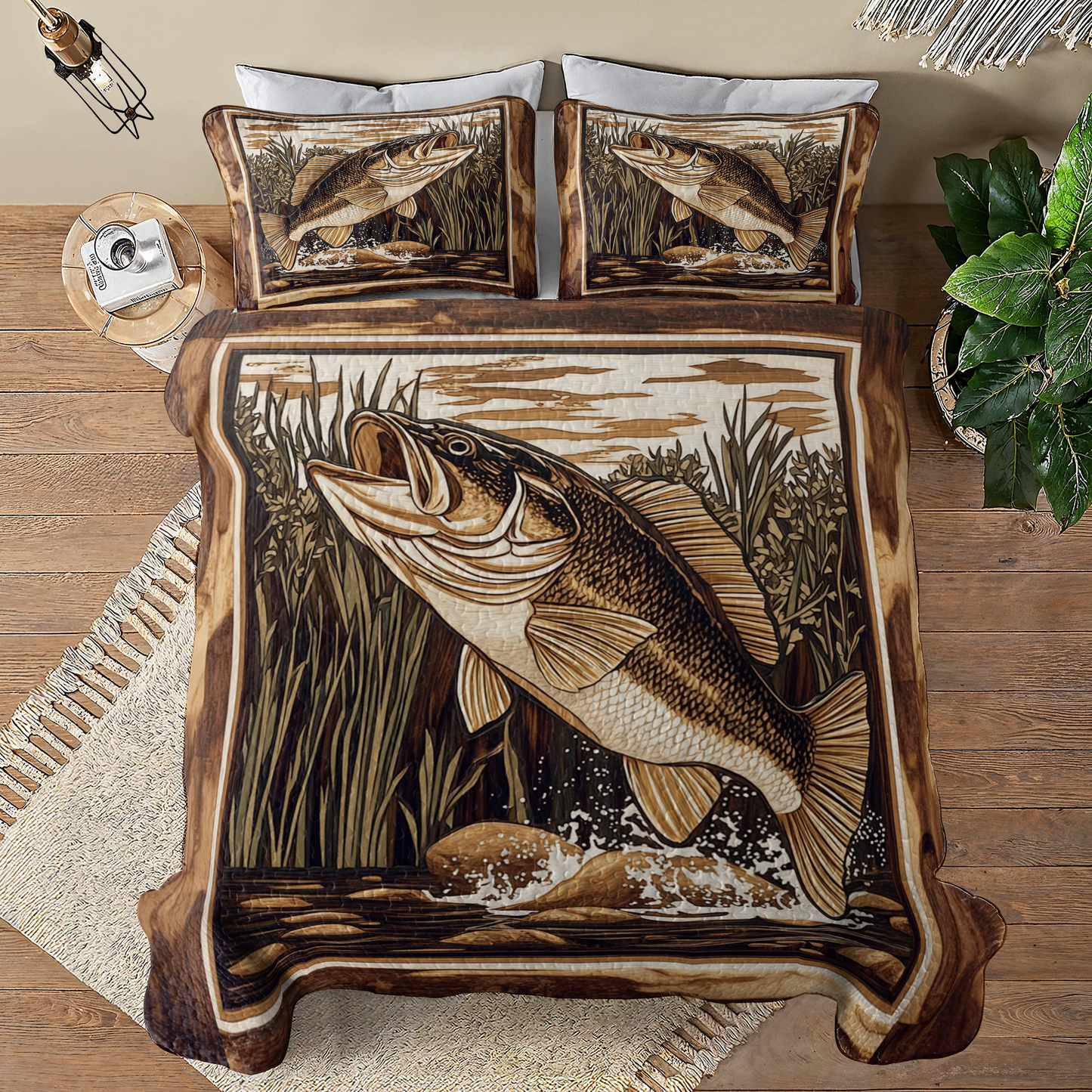 Shineful All Season Quilt 3-Piece Set Gracefulness Bass