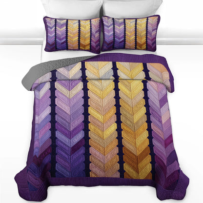 Shineful All Season Quilt 3-Piece Set Golden Arrow Path