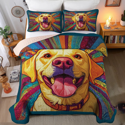 Shineful All Season Quilt 3-Piece Set - Happy Labrador