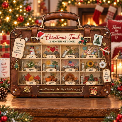 Christmas Fund Wooden Coin Bank