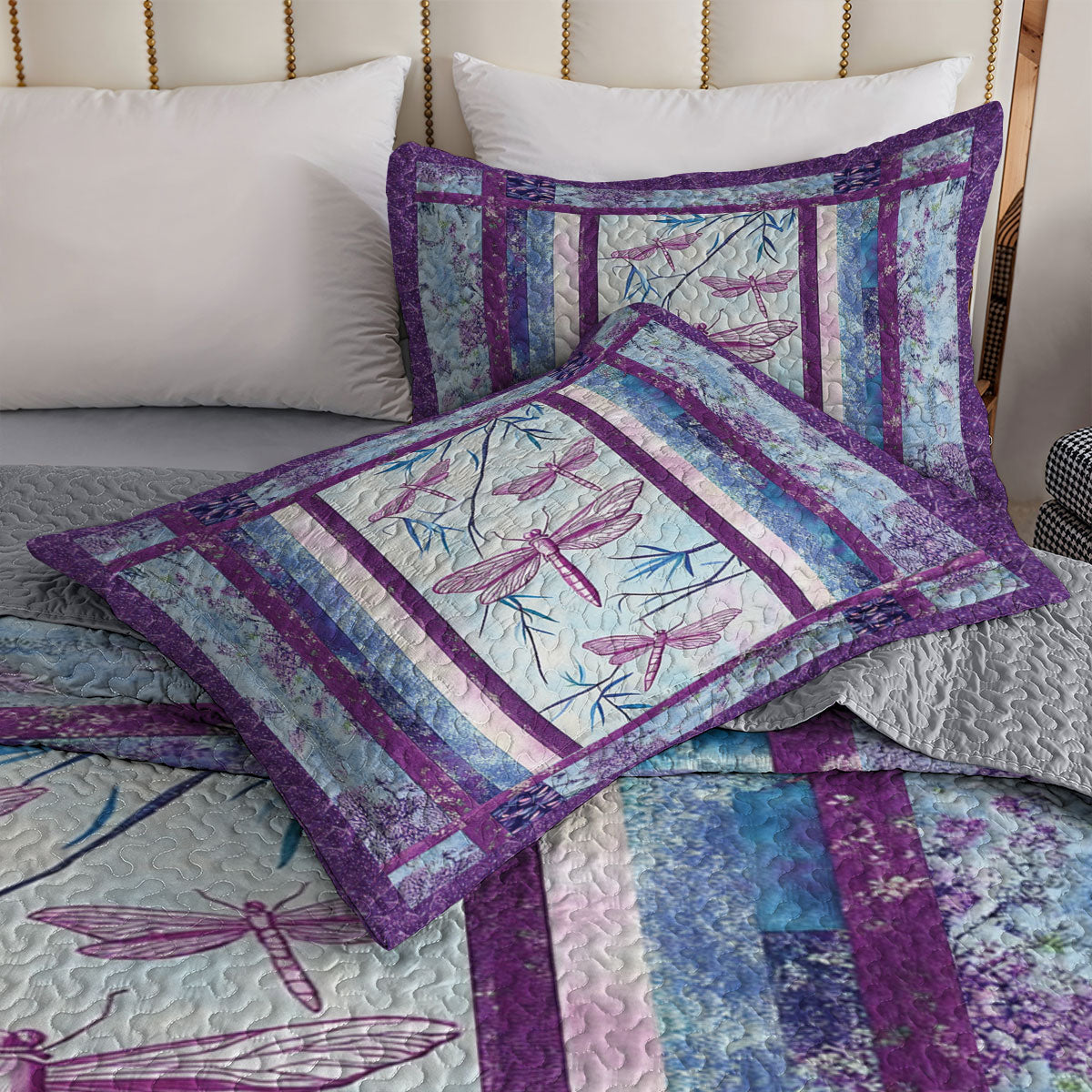 Shineful All Season Quilt 3-Piece Set Dragonfly Gorgeous