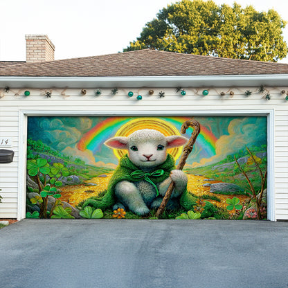 Shineful Garage Door Banner Decoration Little Lamb Blessing