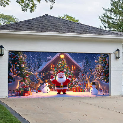 Shineful Garage Door Banner Decoration Merry Christmas Santa