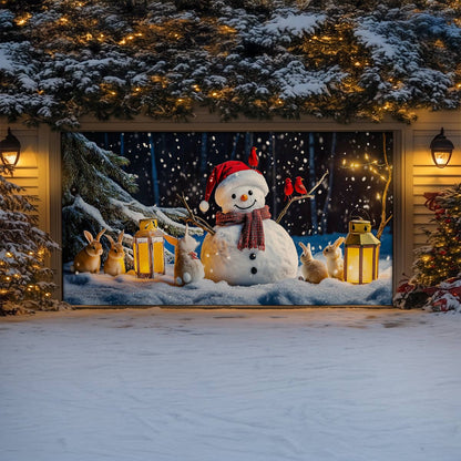 Shineful Garage Door Banner Decoration Winter Night