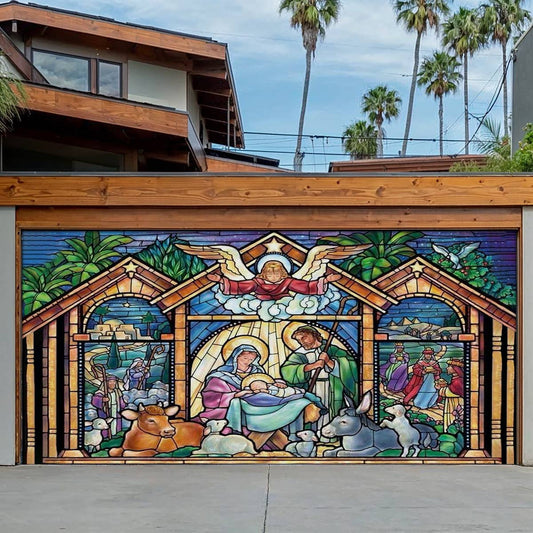 Shineful Garage Door Banner Decoration Holy Night