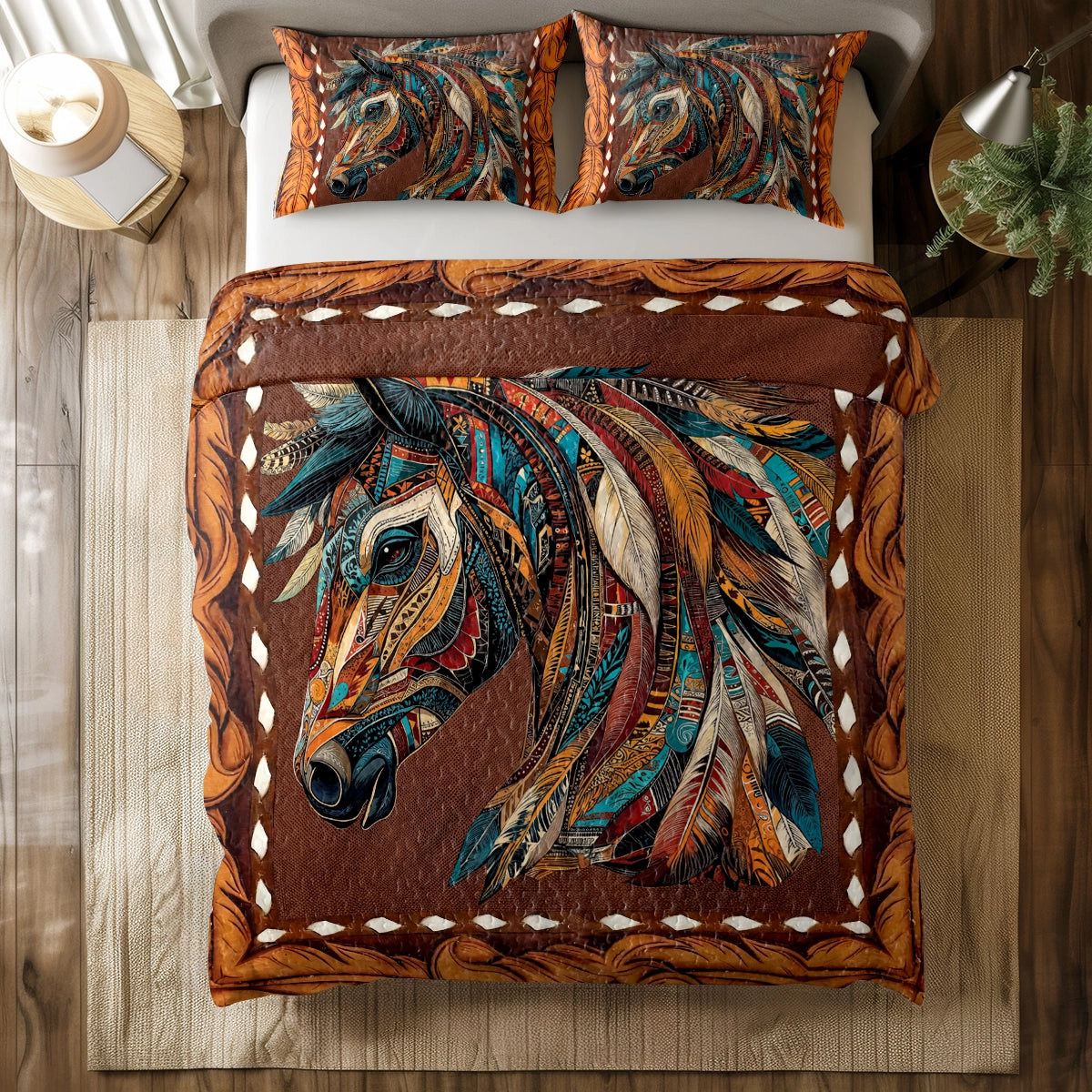 Shineful All Season Quilt 3-Piece Set Spirit of the Horse