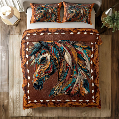 Shineful All Season Quilt 3-Piece Set Spirit of the Horse