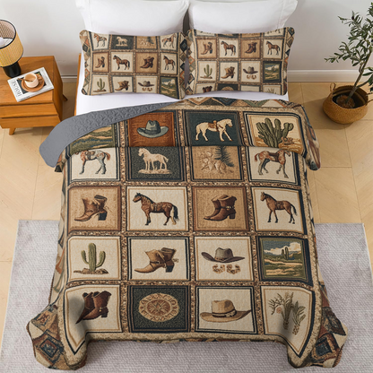Shineful All Season Quilt 3-Piece Set -  Cowboy Trail