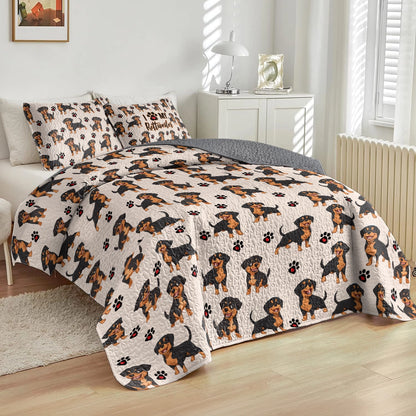 Shineful All Season Quilt 3-Piece Set - I Love My Rottweiler
