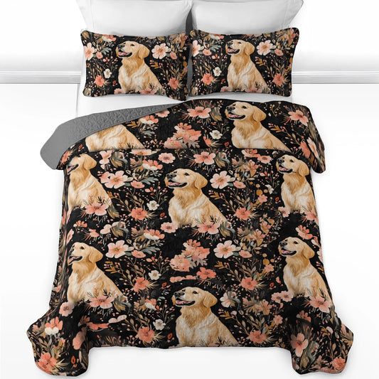 Shineful All Season Quilt 3-Piece Set Labrador In Bloom