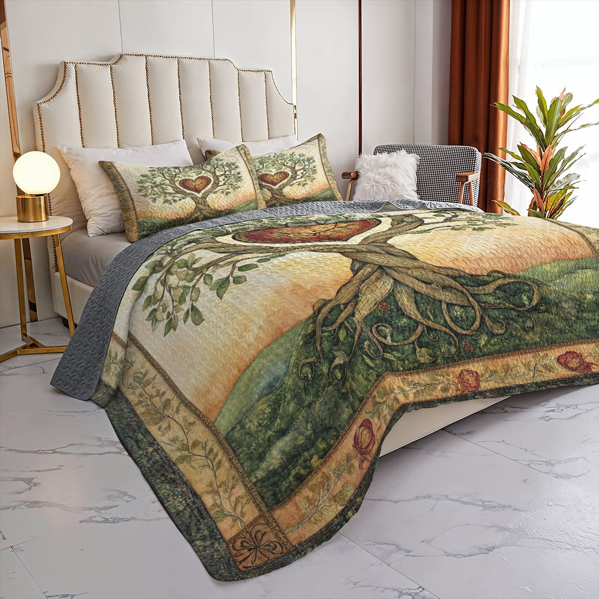Shineful All Season Quilt 3-Piece Set Tree of Love