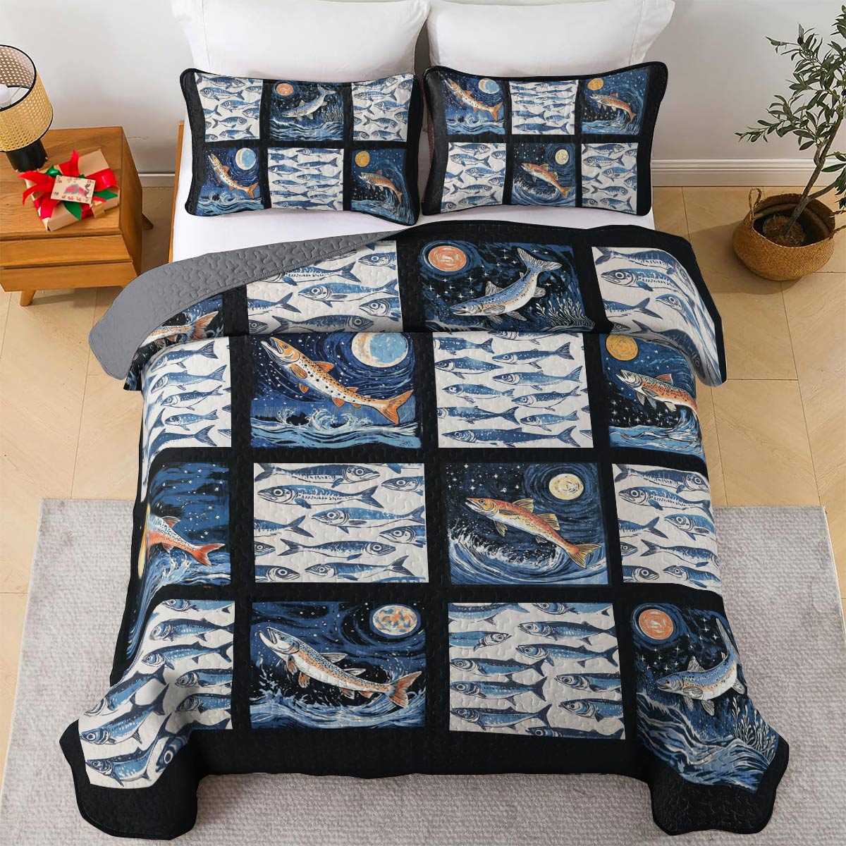 Shineful All Season Quilt 3-Piece Set Night Swim