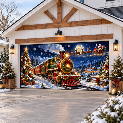 Shineful Christmas Train Garage Door Banner Decoration