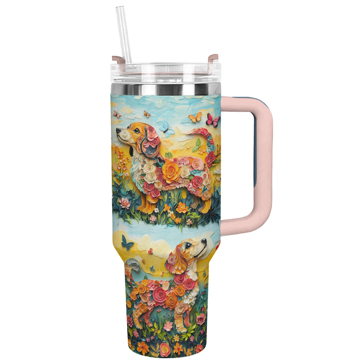 Shineful Tumbler Floral Dachshund