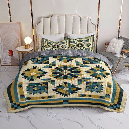 Shineful All Season Quilt 3-Piece Set Desert Compass Star