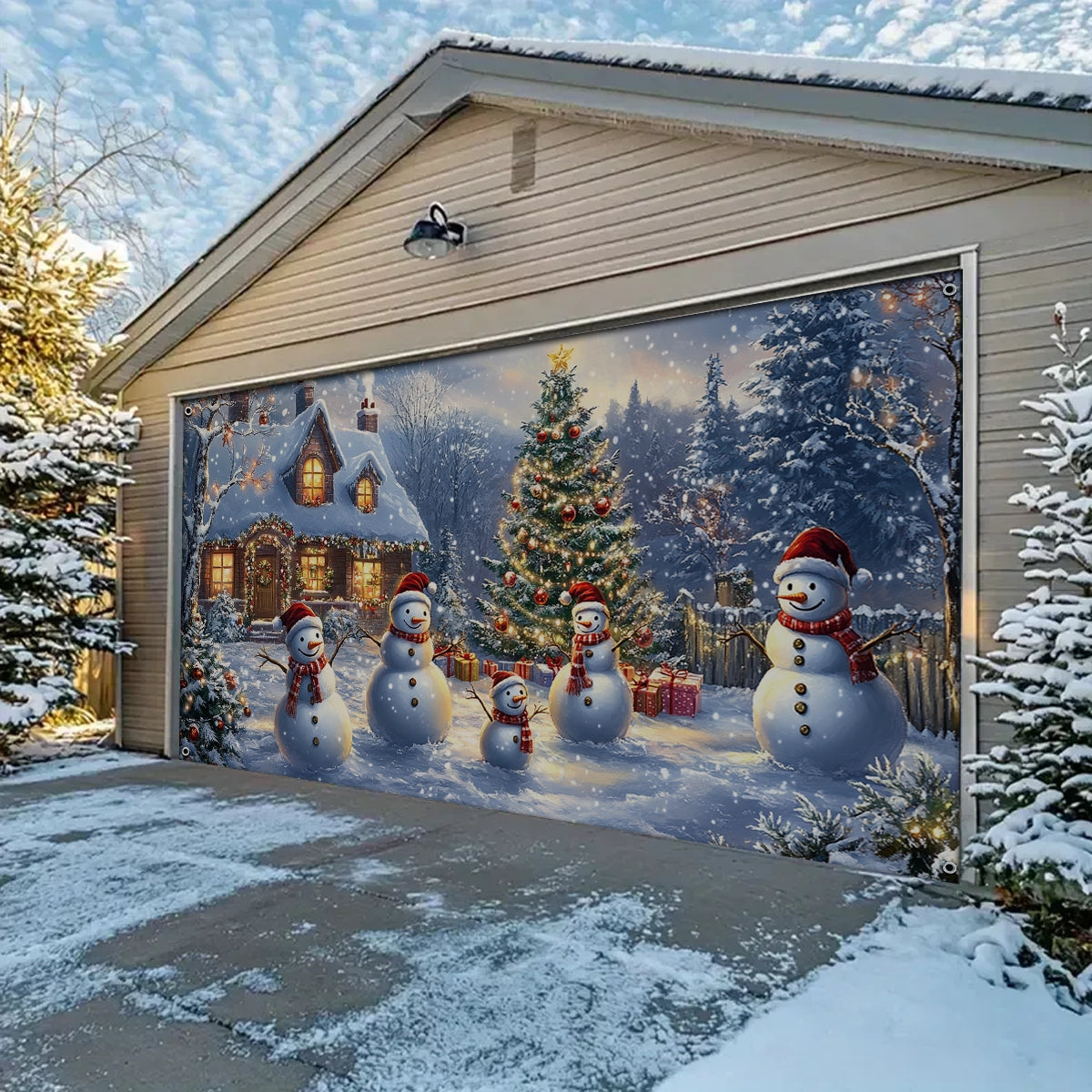 Shineful Garage Door Banner Decoration - Snowy Wonderland
