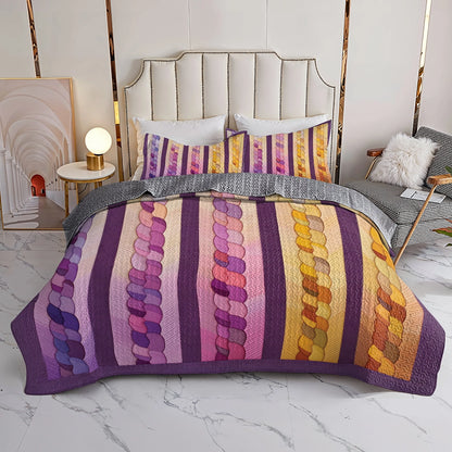Shineful All Season Quilt 3-Piece Set Braided Color Harmony
