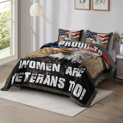 Shineful All Season Quilt 3-Piece Set - Women Veteran Tribute
