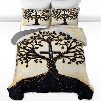 Shineful All Season Quilt 3-Piece Set - Sacred Tree of Life