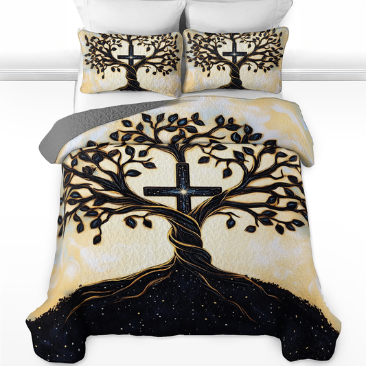 Shineful All Season Quilt 3-Piece Set - Sacred Tree of Life