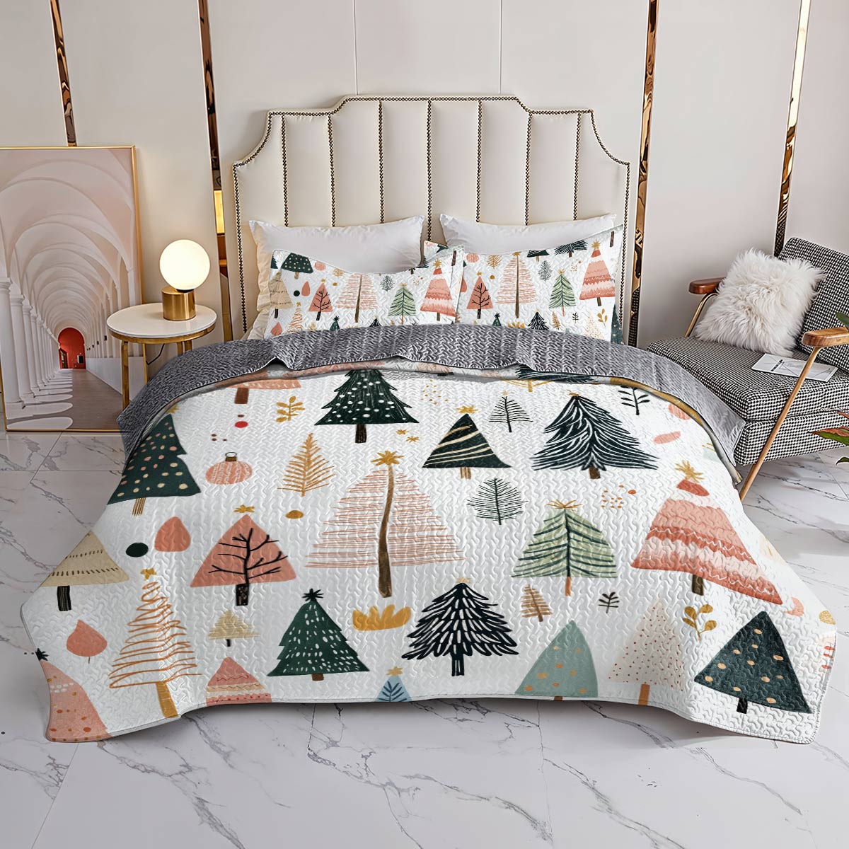 Shineful All Season Quilt 3-Piece Set Gentle Pines