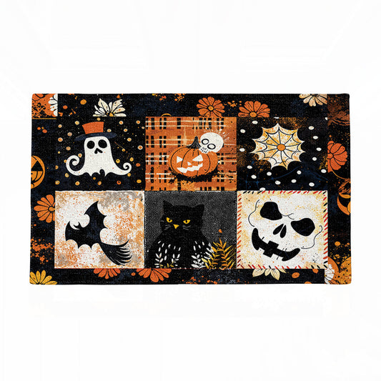 Shineful Spooky Patchwork Ultra-Thin Non Skid Floor Mat, Kitchen Rugs