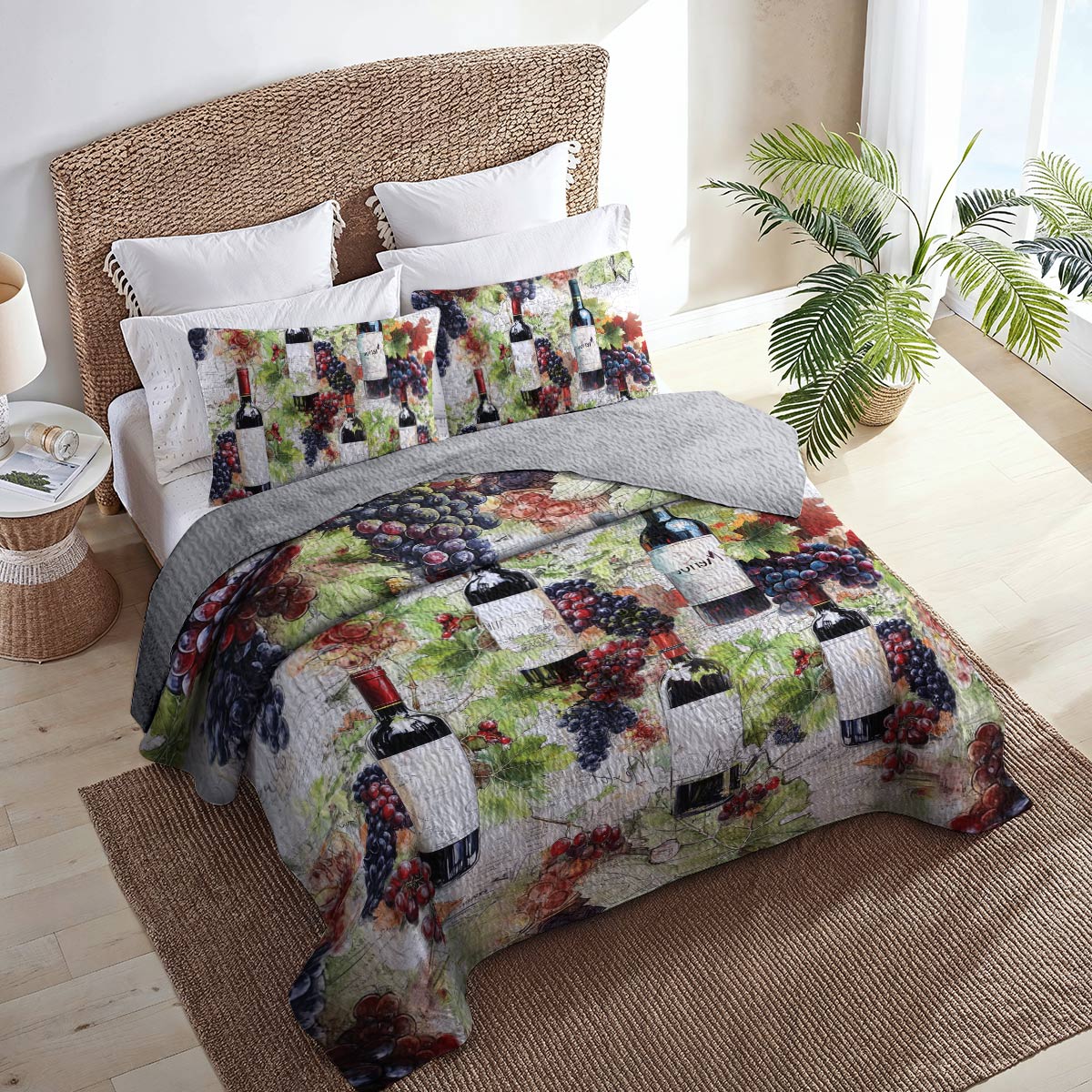 Shineful All Season Quilt 3-Piece Set Wine Bliss