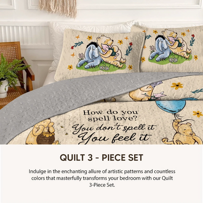 Shineful Quilt 3-Piece Set Pooh The Love