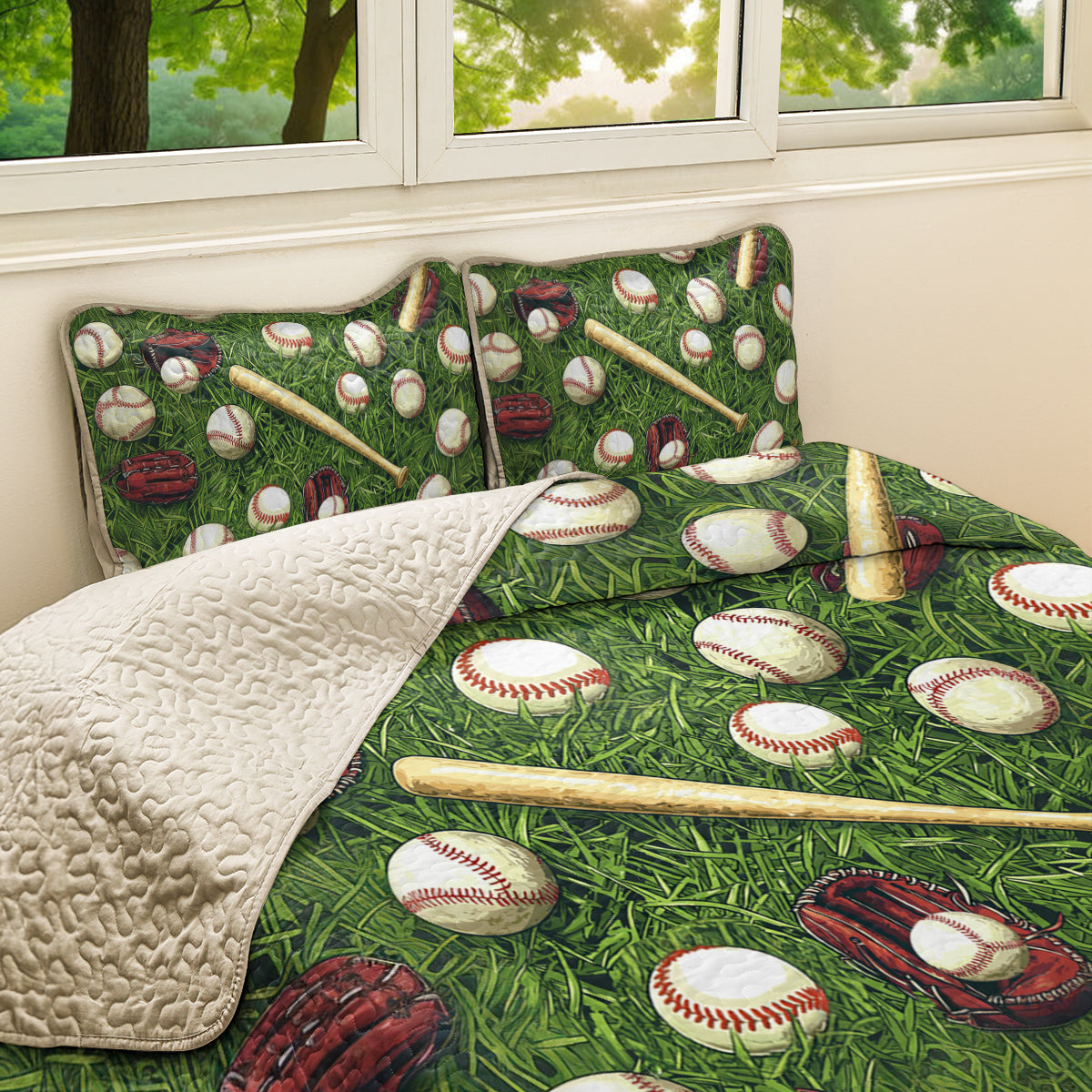 Shineful All Season Quilt 3-Piece Set All-Star Baseball