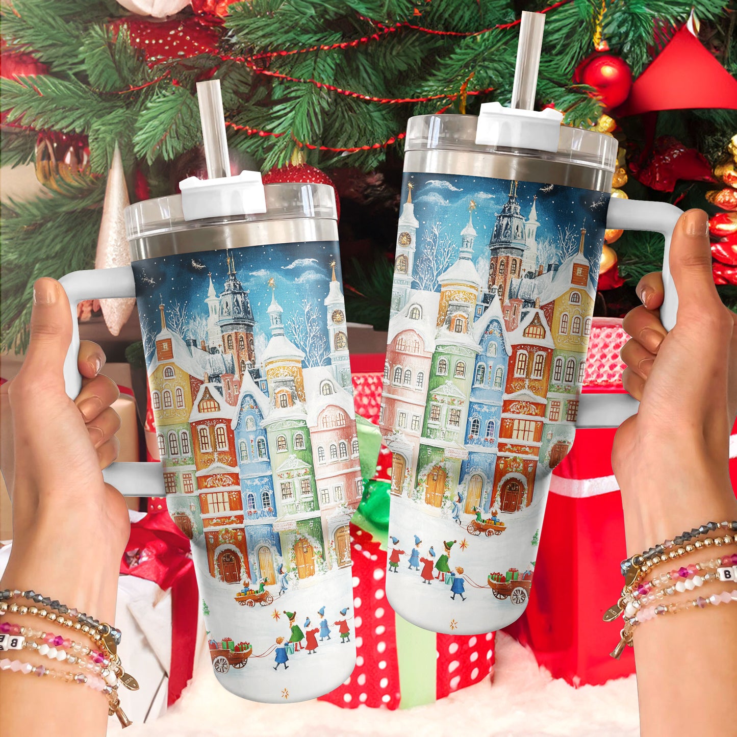 Shineful Tumbler Snowy Town