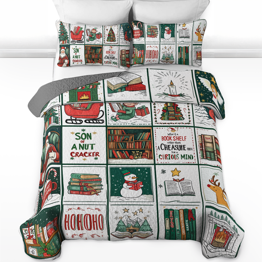 Shineful All Season Quilt 3-Piece Set Magical Elf Reading