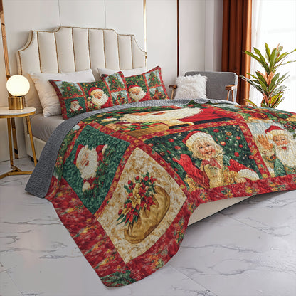 Shineful All Season Quilt 3-Piece Set Santa Claus