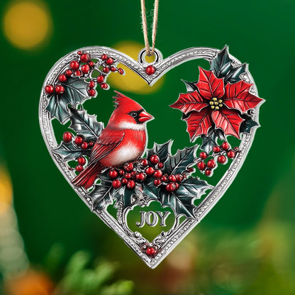 Shineful 2D Acrylic Ornament - Heartfelt Cardinal Joy
