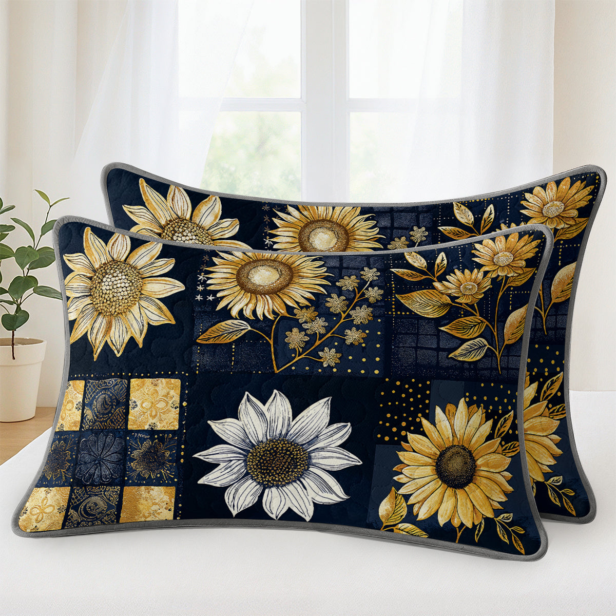 Shineful Quilt 3-Piece Set Inelegance Sunflowers