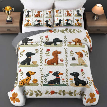Shineful All Season Quilt 3-Piece Set Wagging Tails