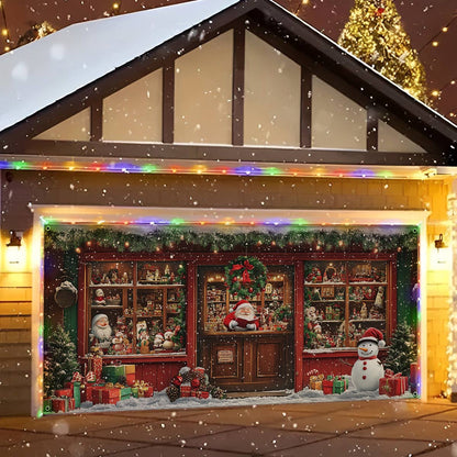 Shineful Garage Door Banner Decoration Santa's Shop