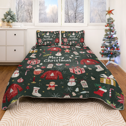 Shineful All Season Quilt 3-Piece Set Merry Cozy Christmas