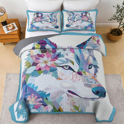 Shineful All Season Quilt 3-Piece Set  Mystical Wolf
