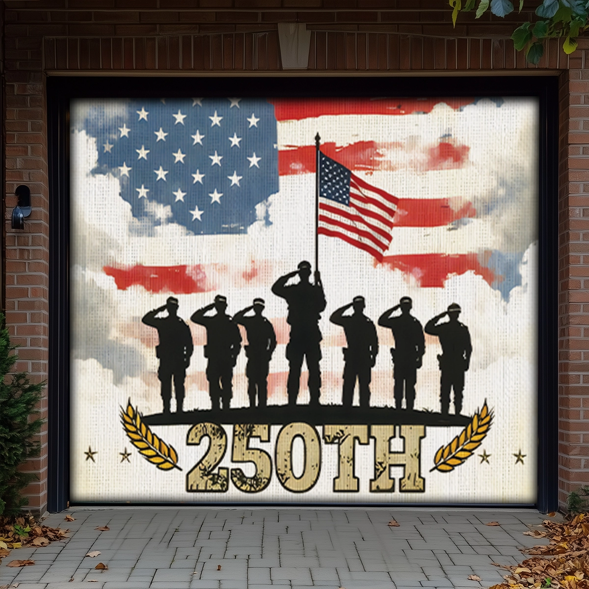 Shineful Garage Door Banner Decoration Salute to America