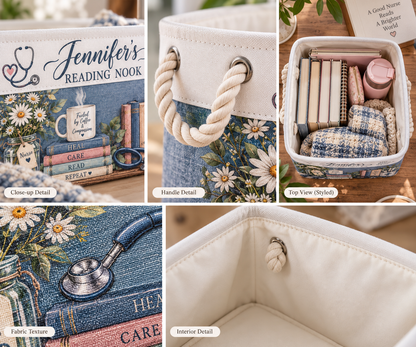 Shineful Personalized Nurse Book Book Basket